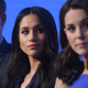 Prince Harry, Meghan Markle and Kate, Duchess of Cambridge, at the first annual Royal Foundation Forum held at Aviva on Feb. 28, 2018, in London.